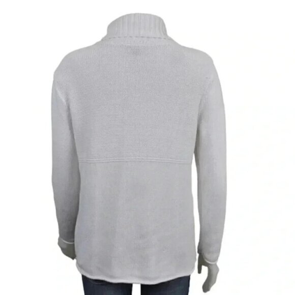 J Jill Turtleneck Knit  Sweater White Long Sleeve Size Medium - Picture 6 of 12